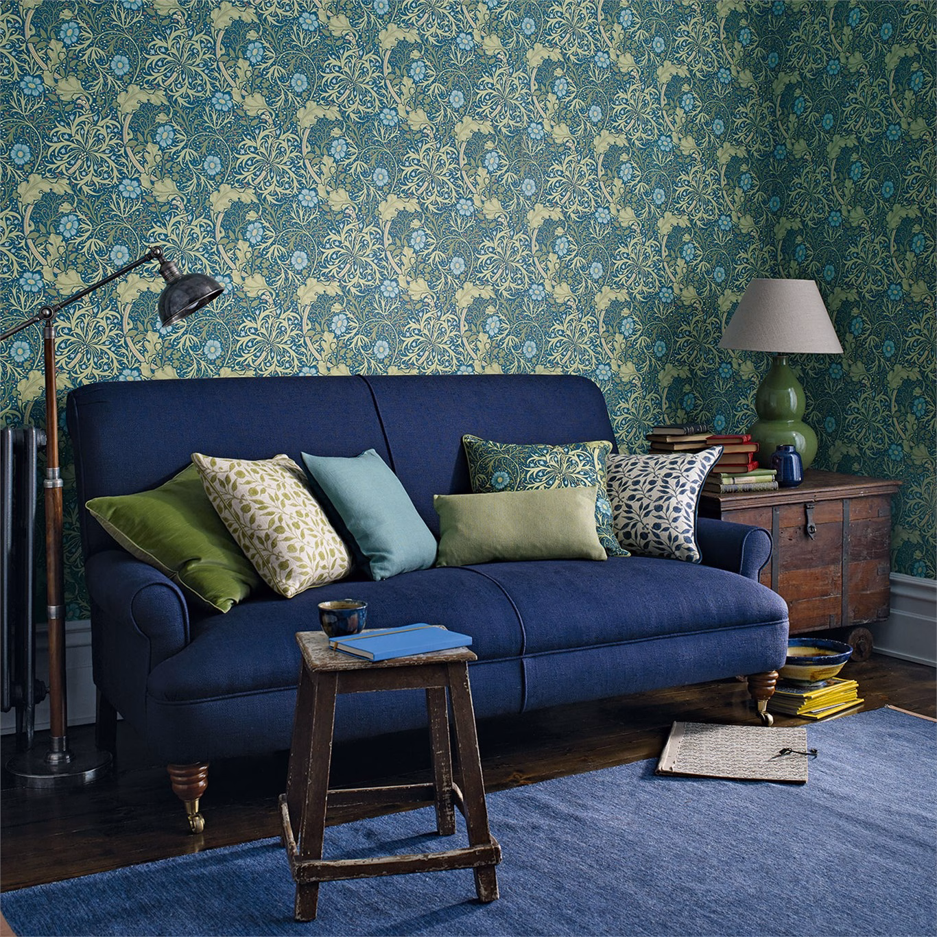Обои Morris Archive Wallpapers III Morris Seaweed 214713 фото в интерьере